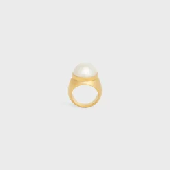 Online Les Perles Ring in Resin Pearls and Brass with Gold Finish Women Other Lines | Categories·Rings