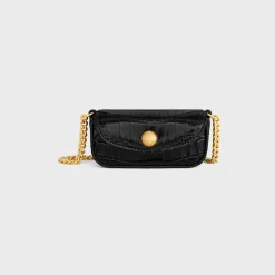 New LIPSTICK CASE ON CHAIN IN NILOTICUS CROCODILE Beauty Accessories | Travel