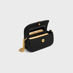 New LIPSTICK CASE ON CHAIN IN NILOTICUS CROCODILE Beauty Accessories | Travel