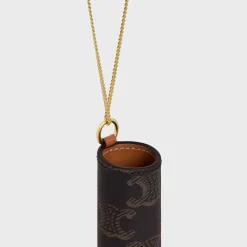 New LIPSTICK NECKLACE IN TRIOMPHE CANVAS AND CALFSKIN Beauty Accessories