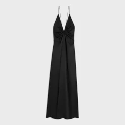 Fashion long dress in silk satin Women Dresses And Skirts