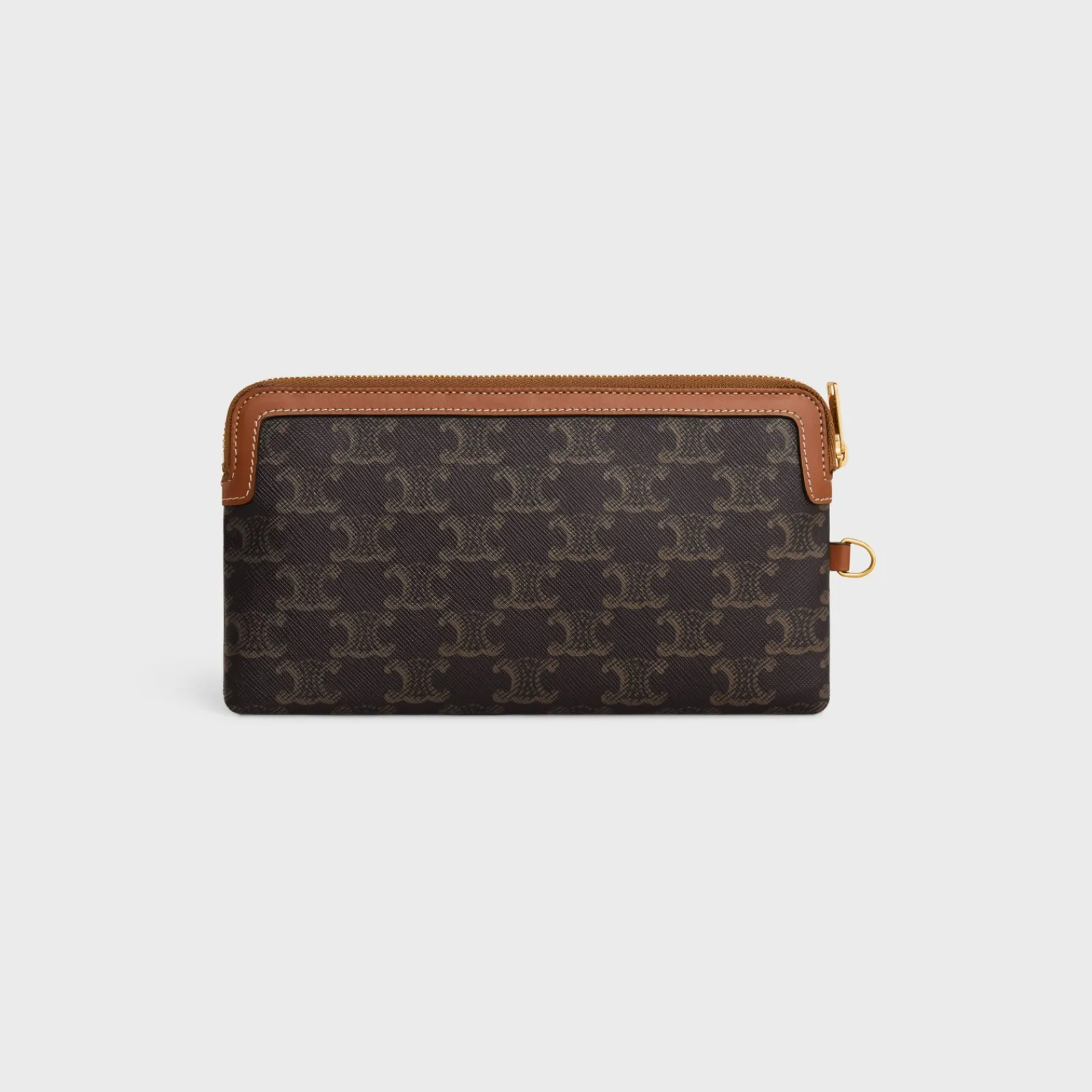 Outlet LONG POUCH WITH STRAP in triomphe canvas and calfskin Women Triomphe Canvas | Categories·Pouches And Tech Accessories