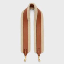 New long strap in Shearling and calfskin Women Categories·Straps And Accessories