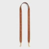New LONG STRAP in smooth CALFSKIN WITH TRIOMPHE STUDS with Gold Finishing Women Categories·Straps And Accessories