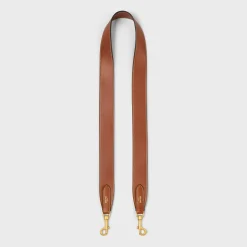 Hot Long Strap in smooth calfskin with GOLD FINISHING Women Categories·Straps And Accessories