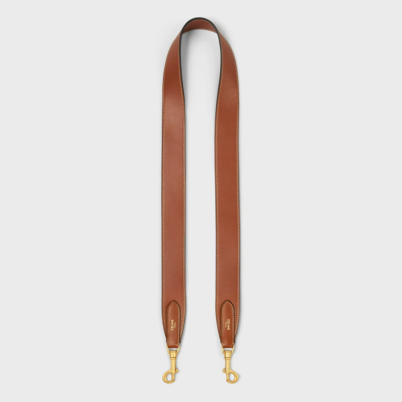 Hot Long Strap in smooth calfskin with GOLD FINISHING Women Categories·Straps And Accessories
