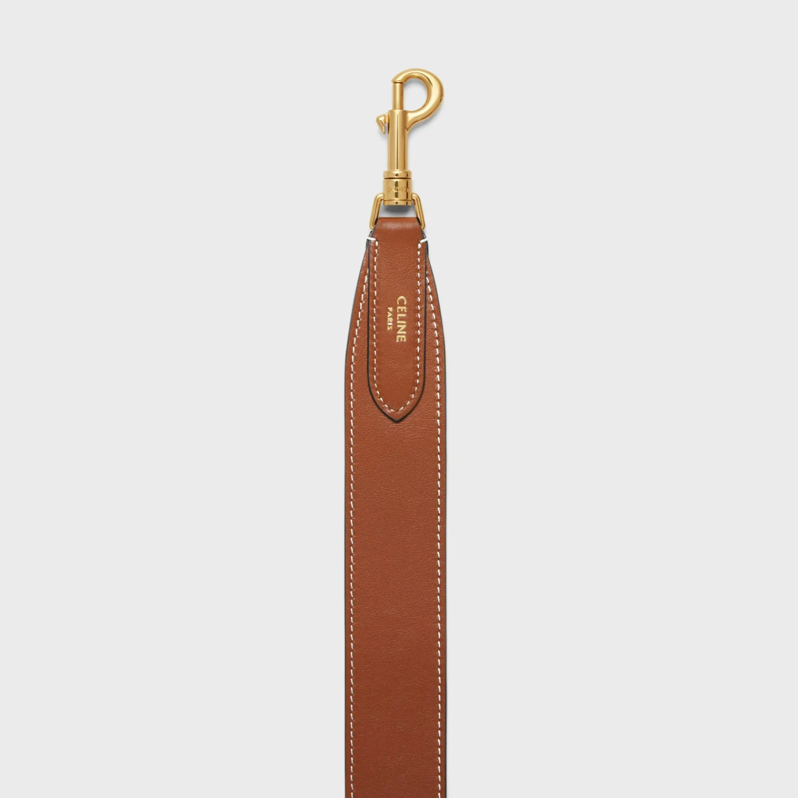 Hot Long Strap in smooth calfskin with GOLD FINISHING Women Categories·Straps And Accessories