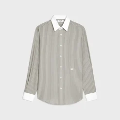 Fashion loose carnaby shirt in striped silk Shirts
