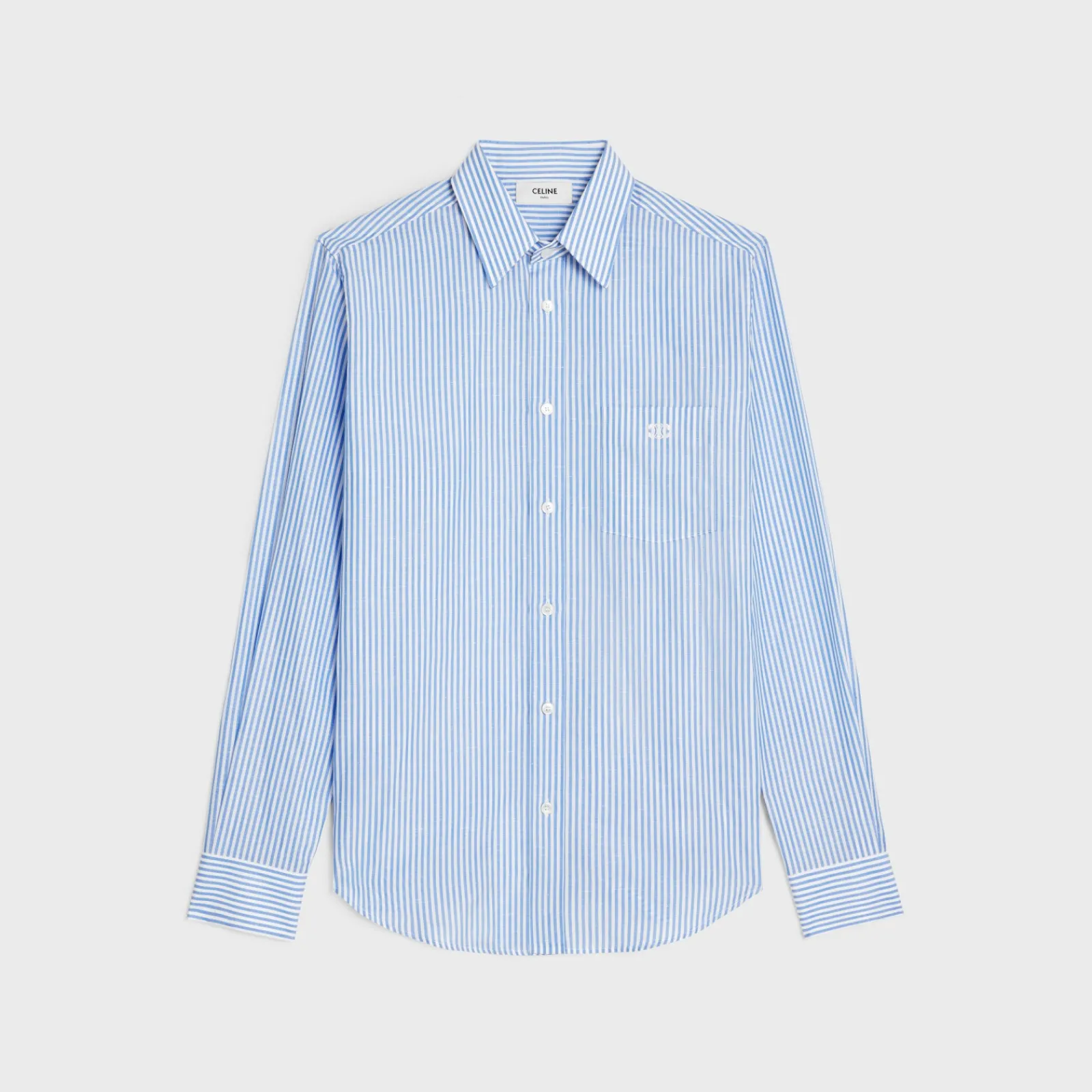Fashion loose shirt in striped cotton linen Shirts