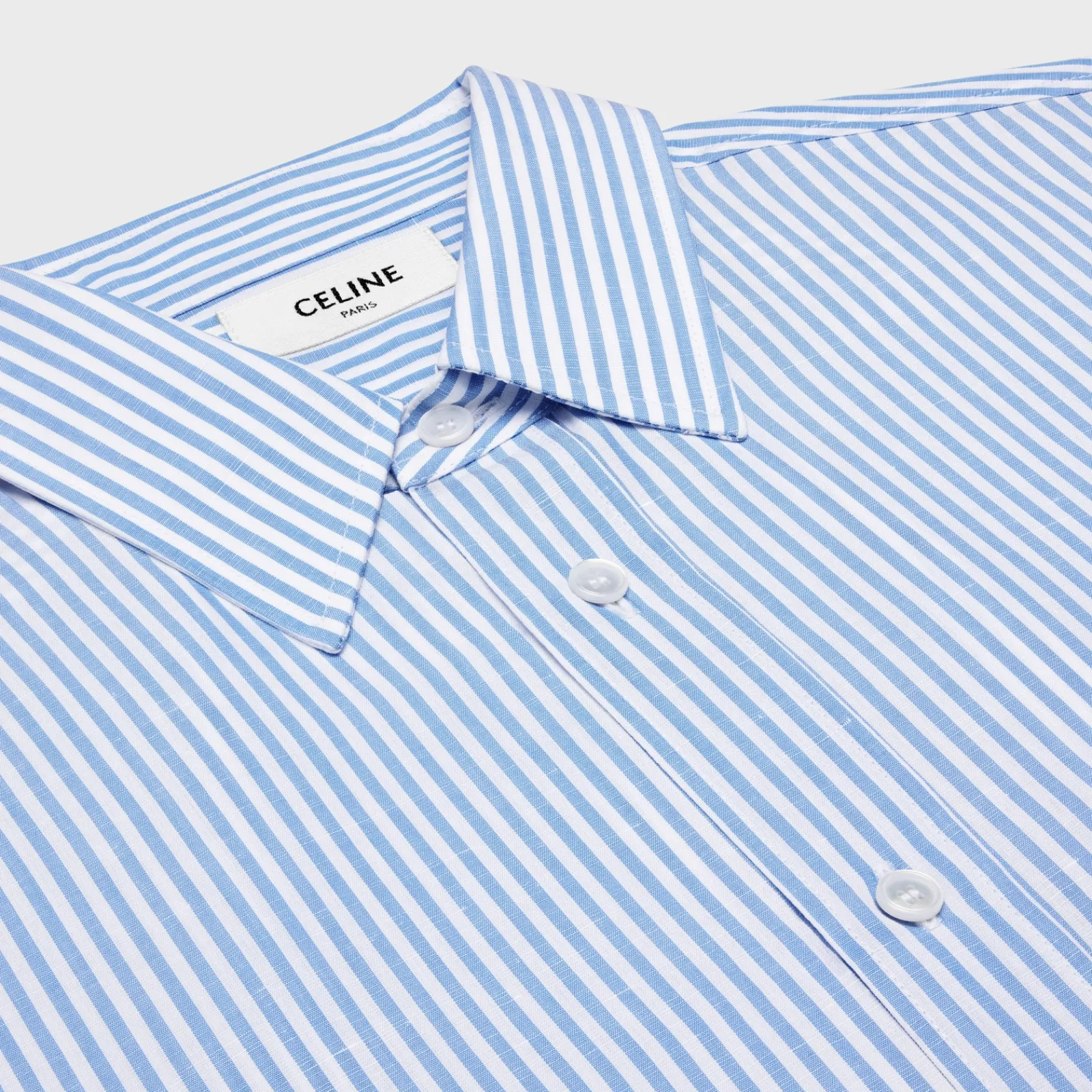 Fashion loose shirt in striped cotton linen Shirts