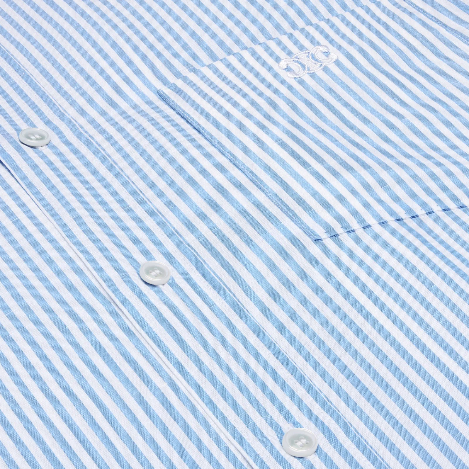 Fashion loose shirt in striped cotton linen Shirts