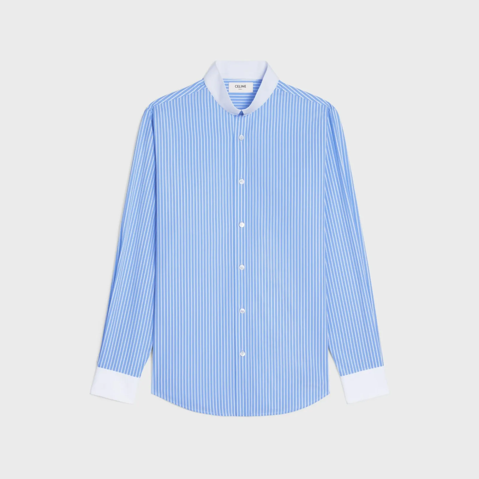 Online loose shirt with inverted collar in striped cotton Shirts