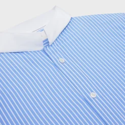 Online loose shirt with inverted collar in striped cotton Shirts