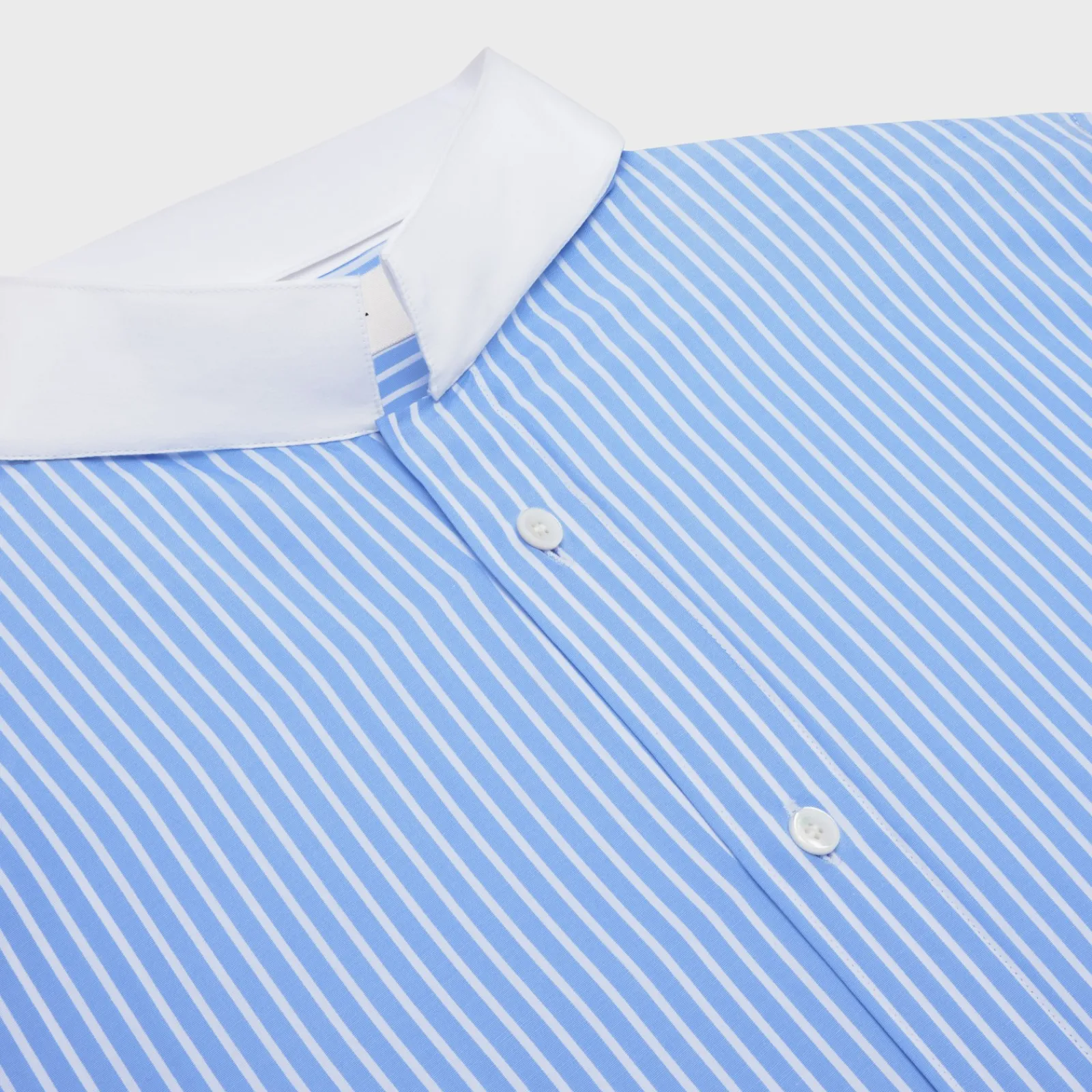 Online loose shirt with inverted collar in striped cotton Shirts