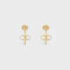 Fashion Maillon Triomphe Hoops in Yellow Gold and Diamonds Women Maillon Triomphe | Categories·Earrings
