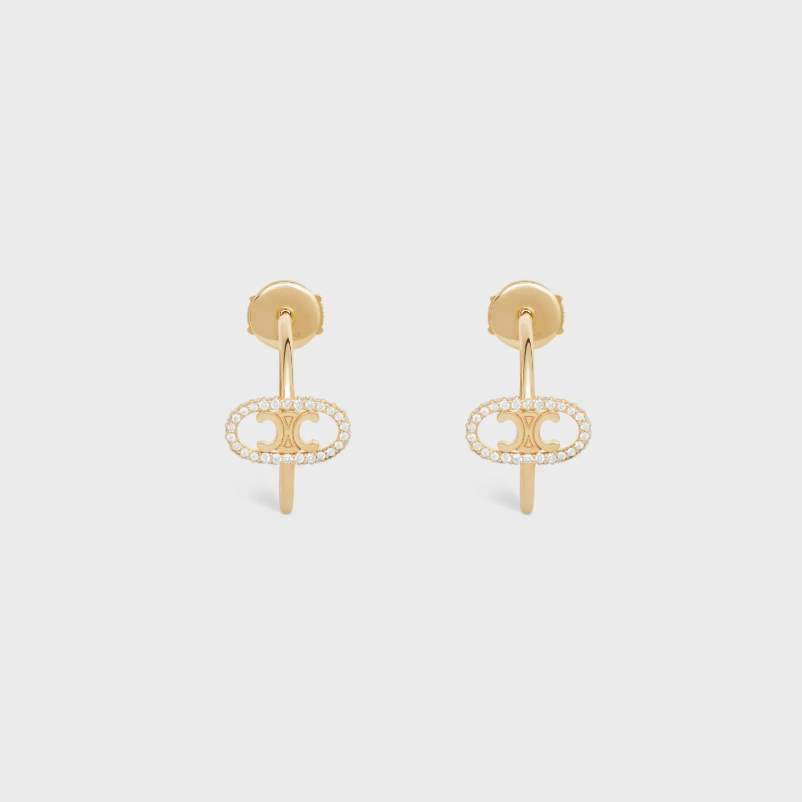 Fashion Maillon Triomphe Hoops in Yellow Gold and Diamonds Women Maillon Triomphe | Categories·Earrings