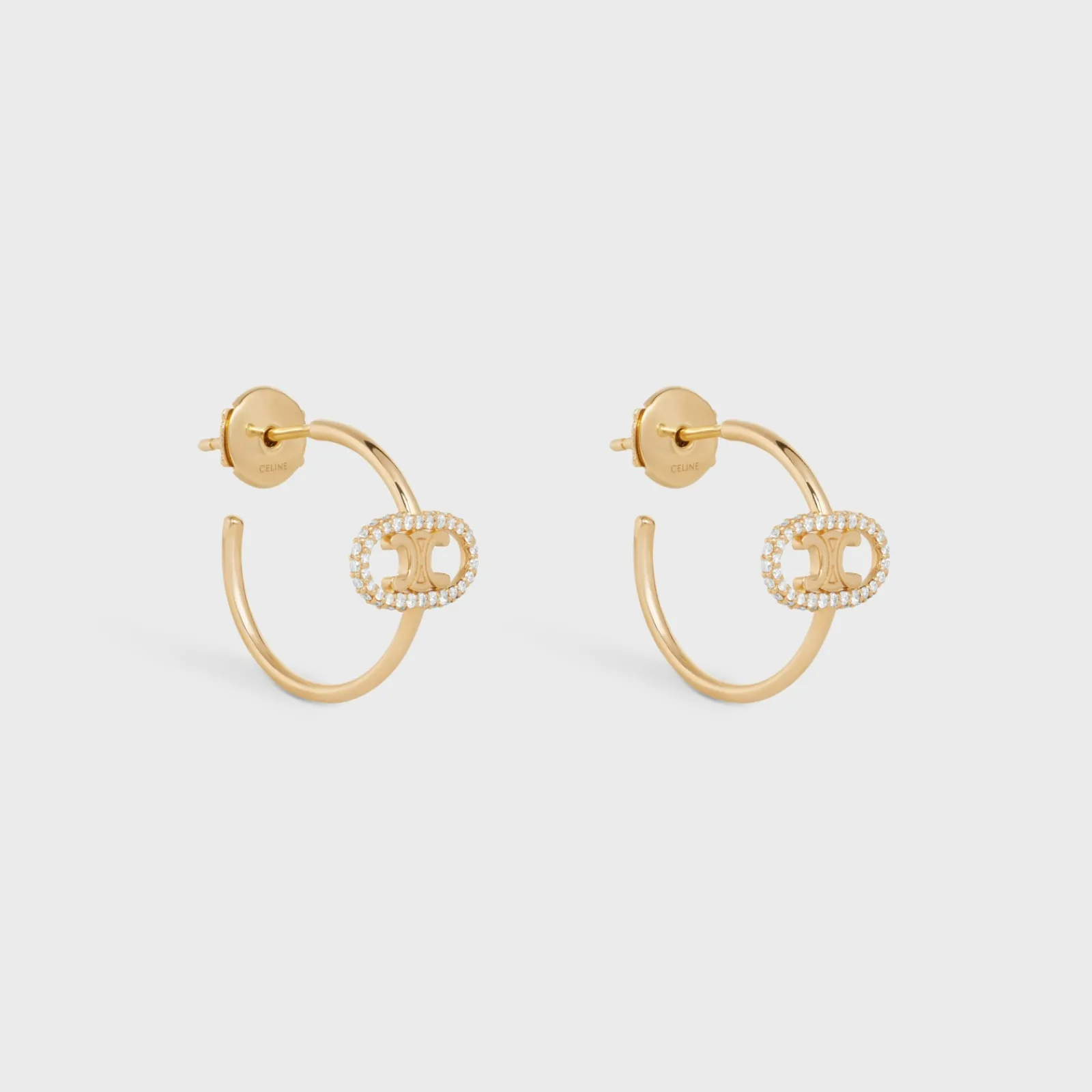 Fashion Maillon Triomphe Hoops in Yellow Gold and Diamonds Women Maillon Triomphe | Categories·Earrings