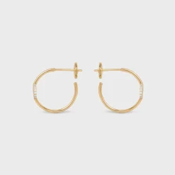 Fashion Maillon Triomphe Hoops in Yellow Gold and Diamonds Women Maillon Triomphe | Categories·Earrings