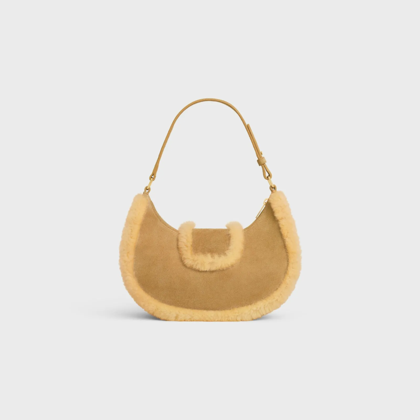 Fashion MEDIUM AVA TRIOMPHE BAG in SUEDE CALFSKIN AND SHEARLING Women More Lines·Ava | Categories·Shoulder Bags