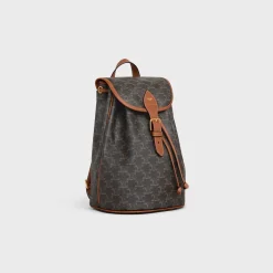 Outlet MEDIUM BACKPACK FOLCO in Triomphe Canvas and calfskin Women Triomphe Canvas