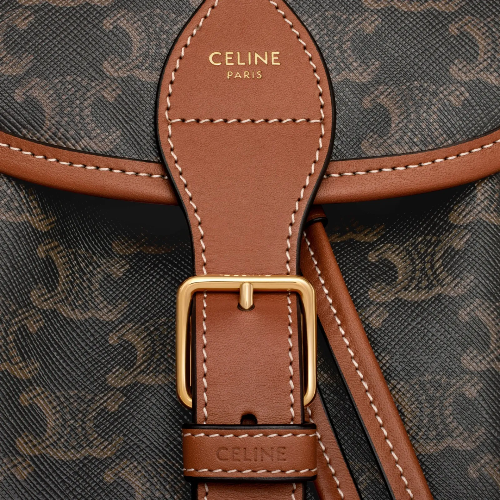 Outlet MEDIUM BACKPACK FOLCO in Triomphe Canvas and calfskin Women Triomphe Canvas