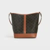 Outlet Medium Bucket in Triomphe Canvas and calfskin Women Triomphe Canvas | Categories·Cross-Body Bags