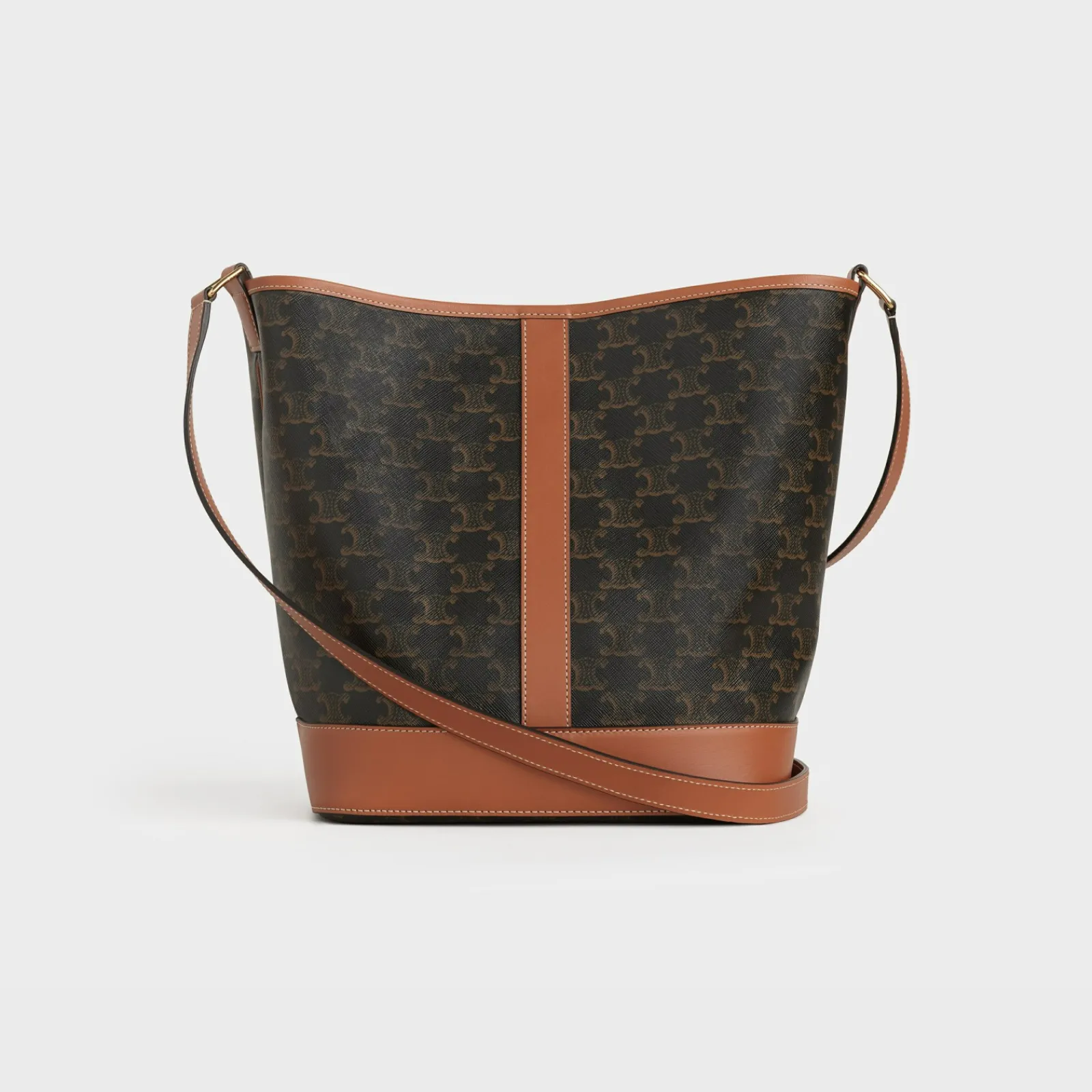Outlet Medium Bucket in Triomphe Canvas and calfskin Women Triomphe Canvas | Categories·Cross-Body Bags
