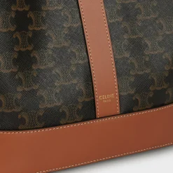Outlet Medium Bucket in Triomphe Canvas and calfskin Women Triomphe Canvas | Categories·Cross-Body Bags