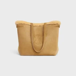 Hot MEDIUM CABAS ANAÏS CUIR TRIOMPHE in SUEDE CALFSKIN AND SHEARLING Women More Lines·Cuir Triomphe | Categories·Hobo And Tote Bags