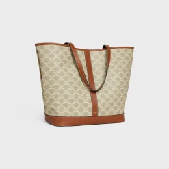 Best MEDIUM CABAS in Triomphe Canvas and calfskin Women Triomphe Canvas | Categories·Hobo And Tote Bags