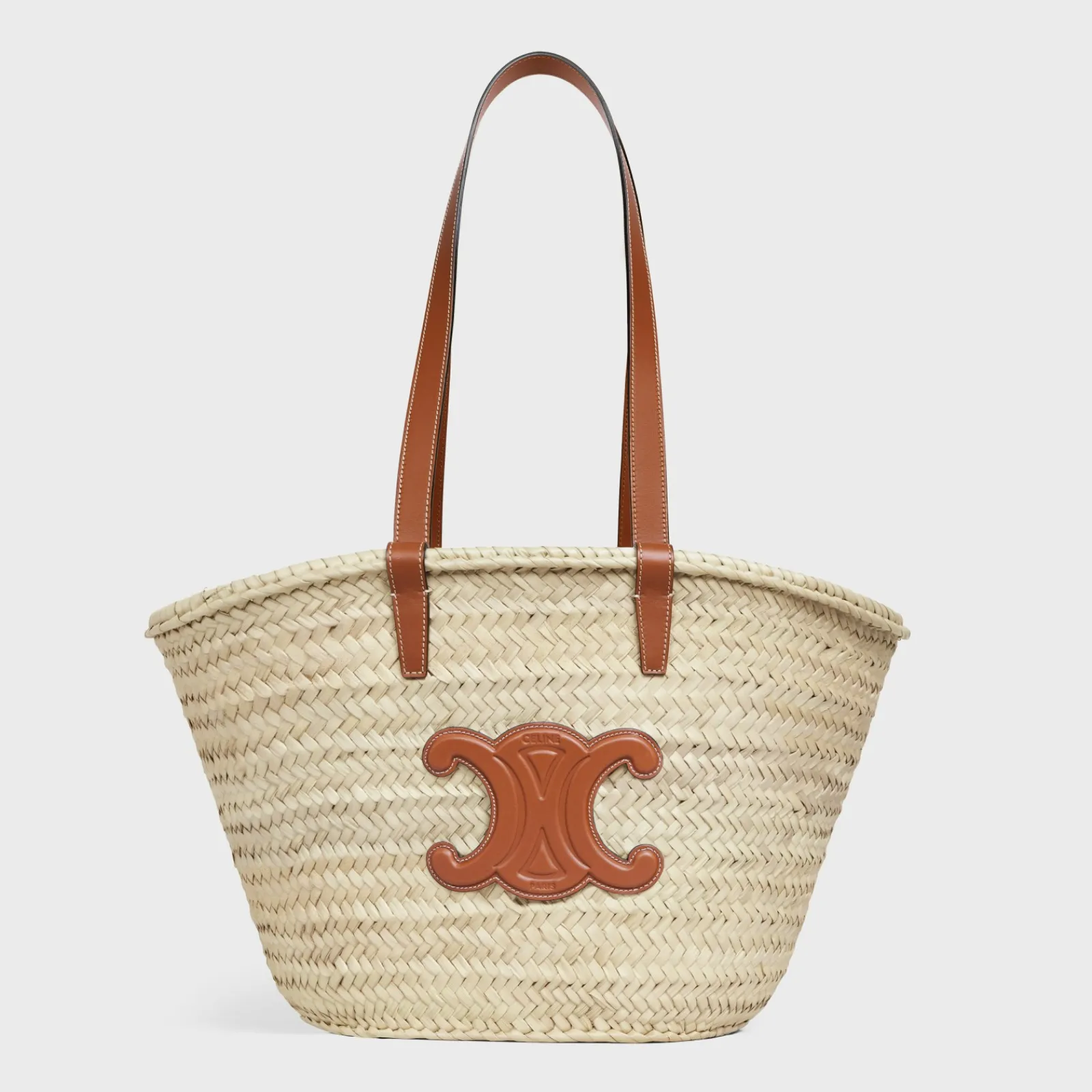 Online MEDIUM CLASSIC PANIER in Palm leaves and Calfskin Women More Lines·Classic Panier | Categories·Hobo And Tote Bags