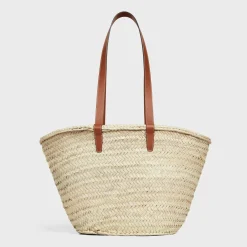 Online MEDIUM CLASSIC PANIER in Palm leaves and Calfskin Women More Lines·Classic Panier | Categories·Hobo And Tote Bags