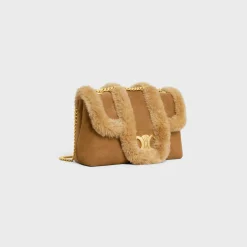 New Medium Victoire Bag in SUEDE CALFSKIN AND SHEARLING Women More Lines·Celine Victoire | Categories·Cross-Body Bags