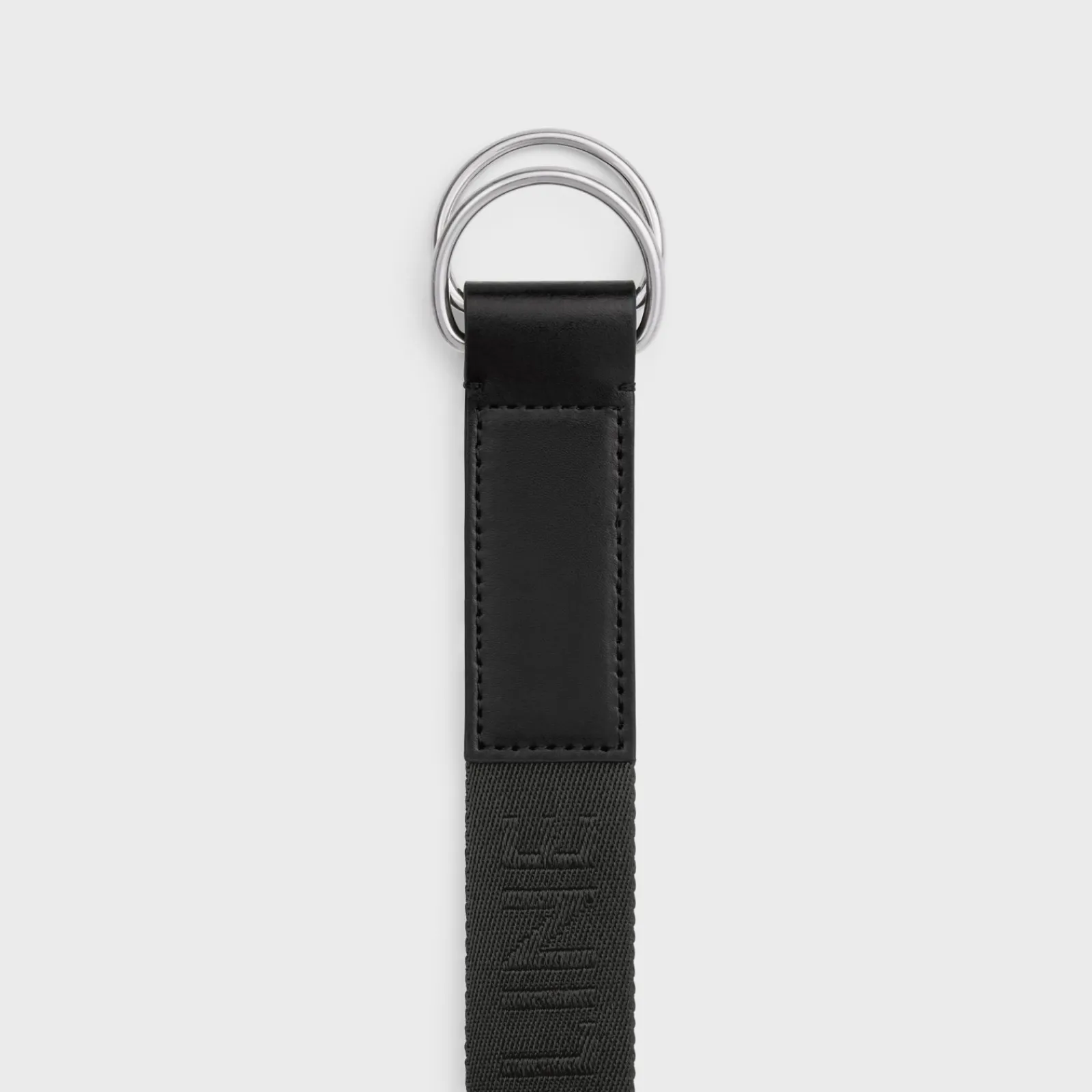 Online MEDIUM DOUBLE RING BELT in Jacquard Textile and Calfskin Belts