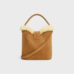 Outlet MEDIUM LOUISE BAG in SUEDE CALFSKIN AND SHEARLING Women Categories·Cross-Body Bags | Categories·Bucket Bags