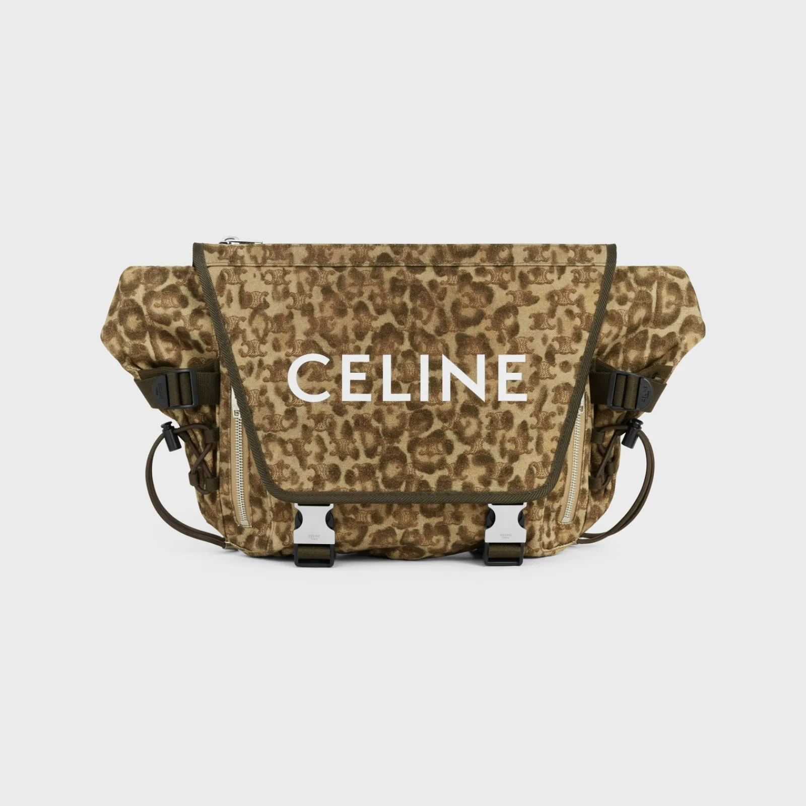 Best MEDIUM MESSENGER TREKKING in Textile with triomphe leopard print and print Categories·Cross-Body Bags