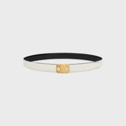 Outlet MEDIUM REVERSIBLE FRAMED TRIOMPHE BELT in TAURILLON AND NATURAL CALFSKIN Women Triomphe