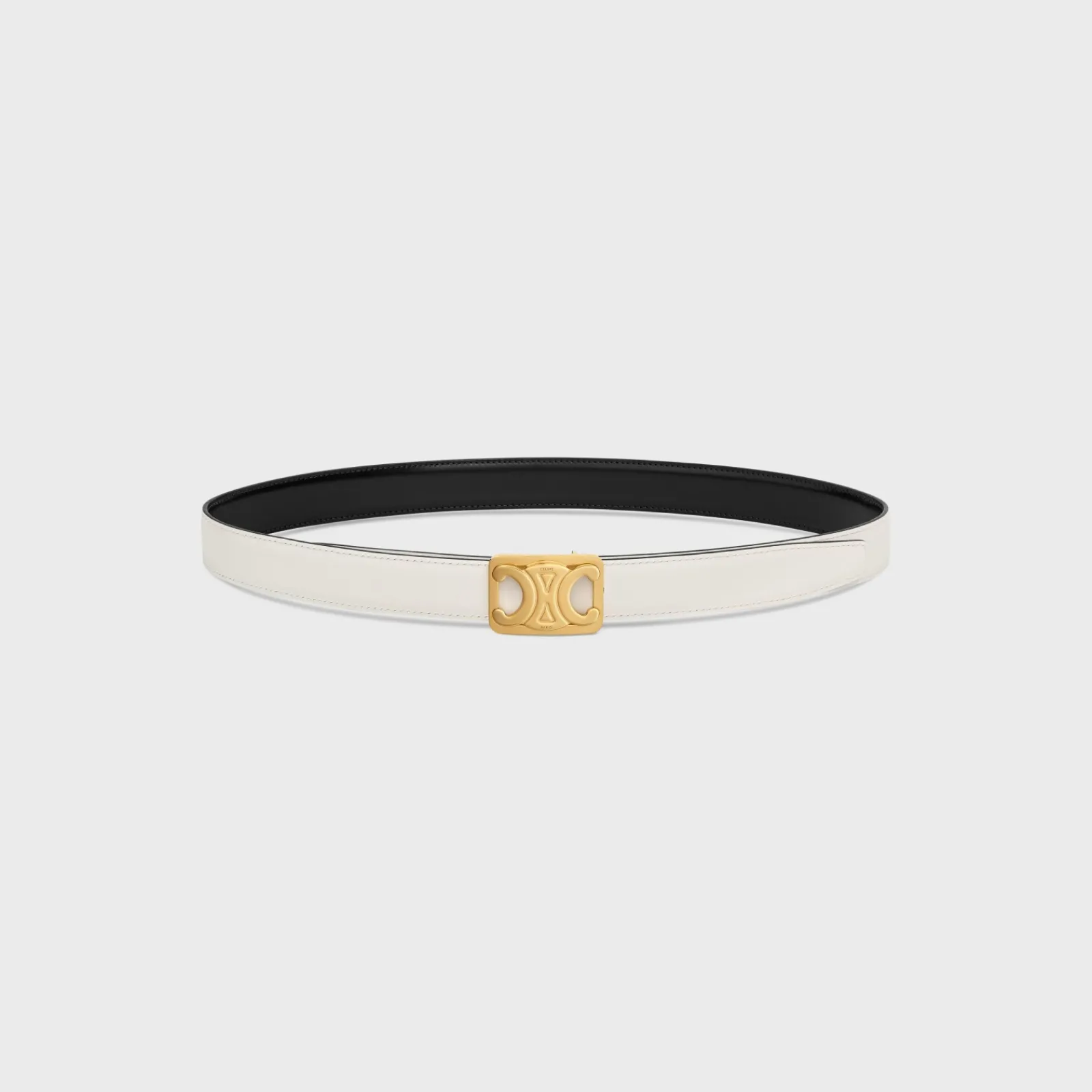 Outlet MEDIUM REVERSIBLE FRAMED TRIOMPHE BELT in TAURILLON AND NATURAL CALFSKIN Women Triomphe
