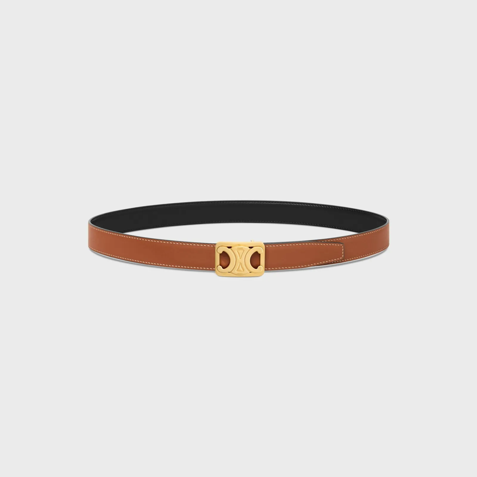 Fashion MEDIUM REVERSIBLE FRAMED TRIOMPHE BELT in TAURILLON AND NATURAL CALFSKIN Women Triomphe