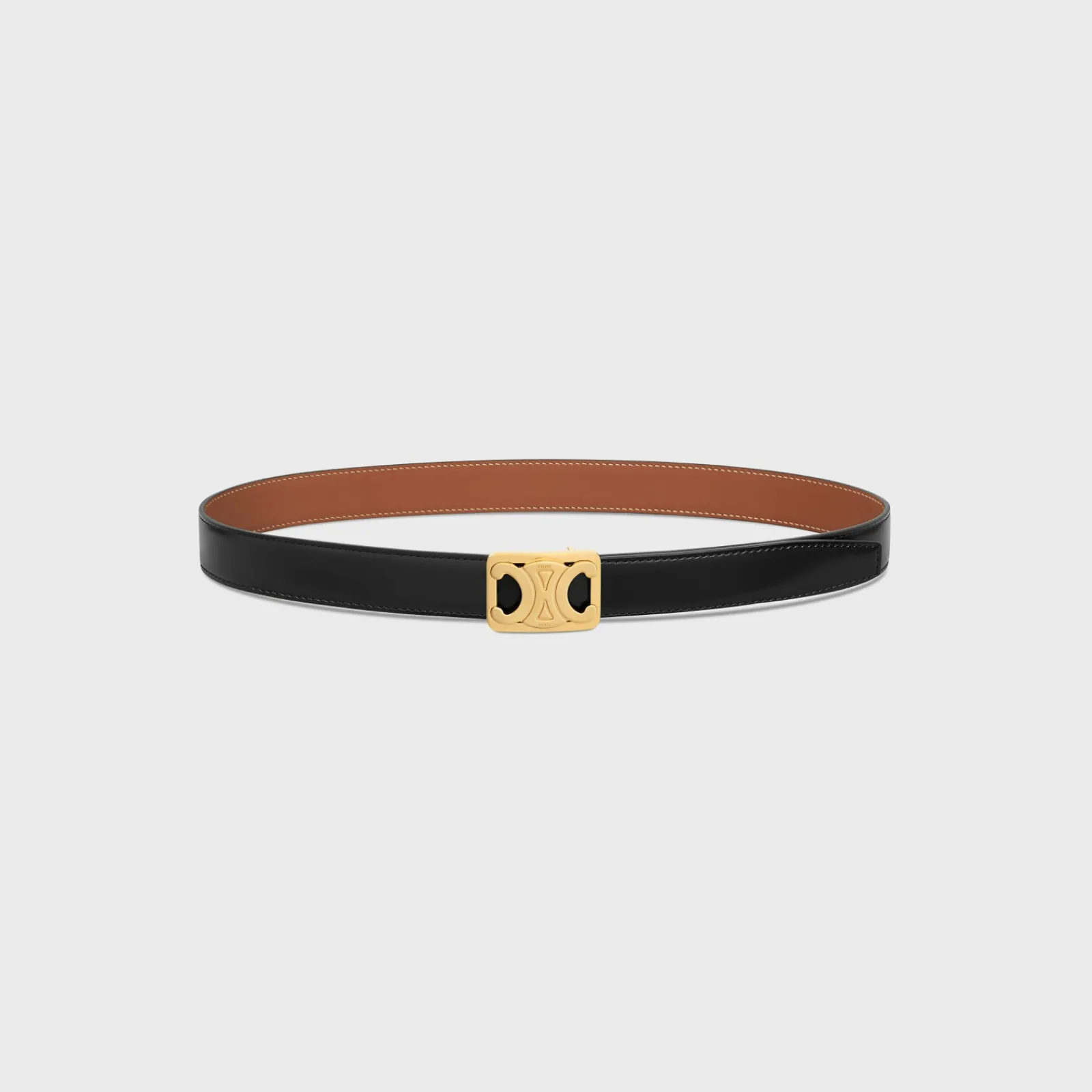 Fashion MEDIUM REVERSIBLE FRAMED TRIOMPHE BELT in TAURILLON AND NATURAL CALFSKIN Women Triomphe