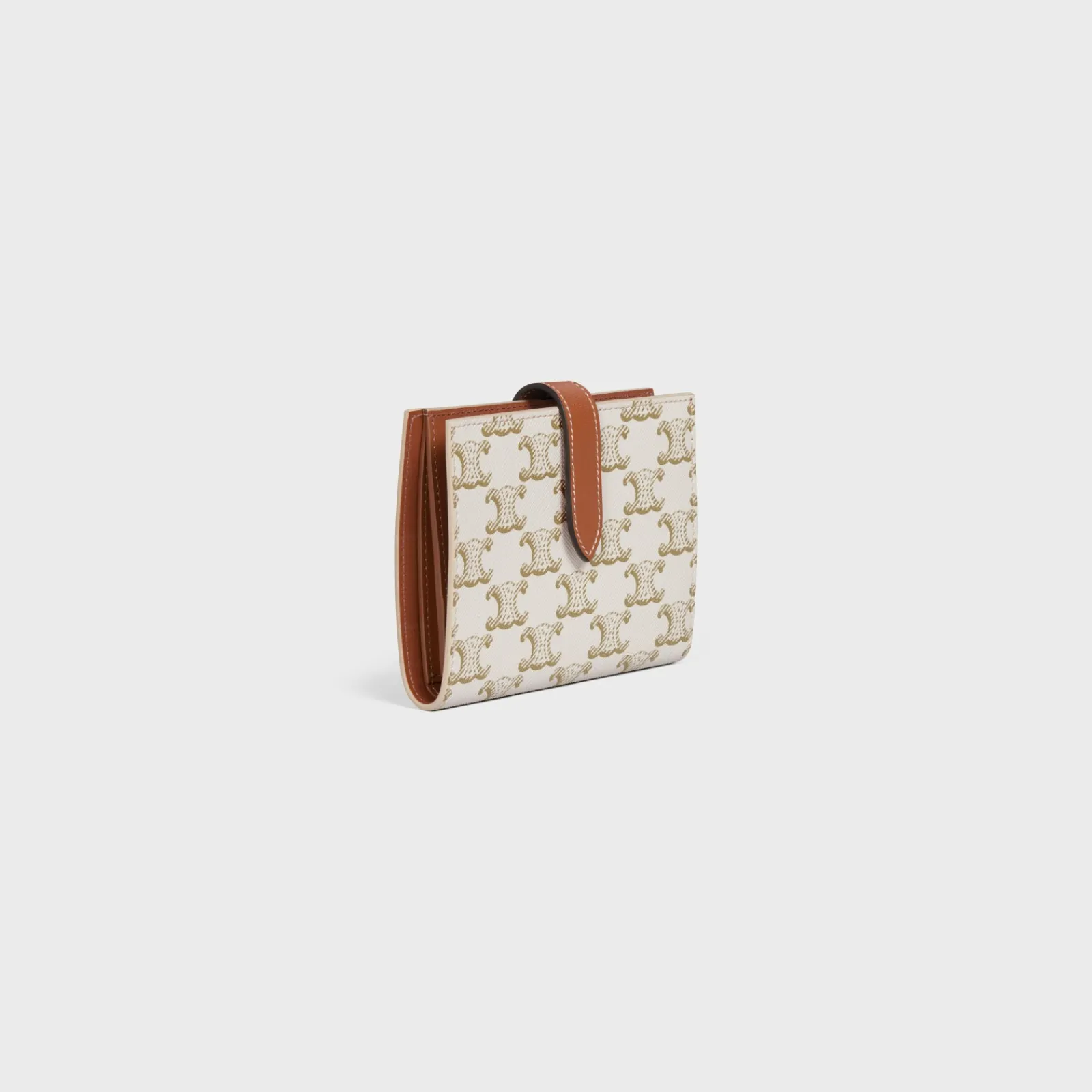 Fashion Medium strap wallet in Triomphe Canvas and Lambskin Women Triomphe Canvas | More Lines·Essentials