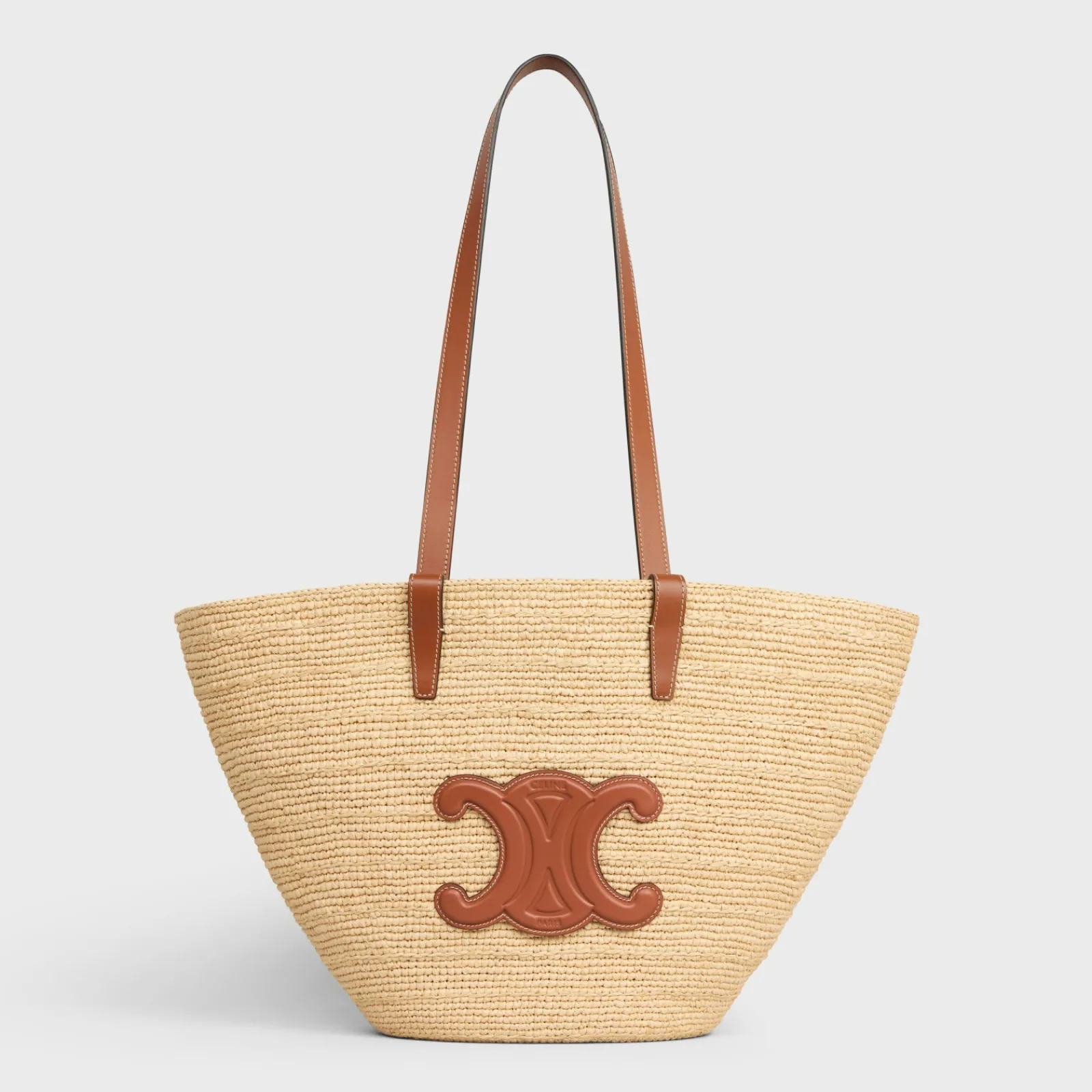 Fashion MEDIUM SUPPLE CLASSIC PANIER in Raffia and calfskin Women More Lines·Classic Panier | Categories·Hobo And Tote Bags