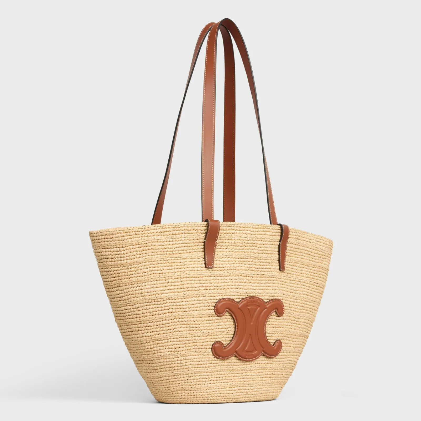 Fashion MEDIUM SUPPLE CLASSIC PANIER in Raffia and calfskin Women More Lines·Classic Panier | Categories·Hobo And Tote Bags