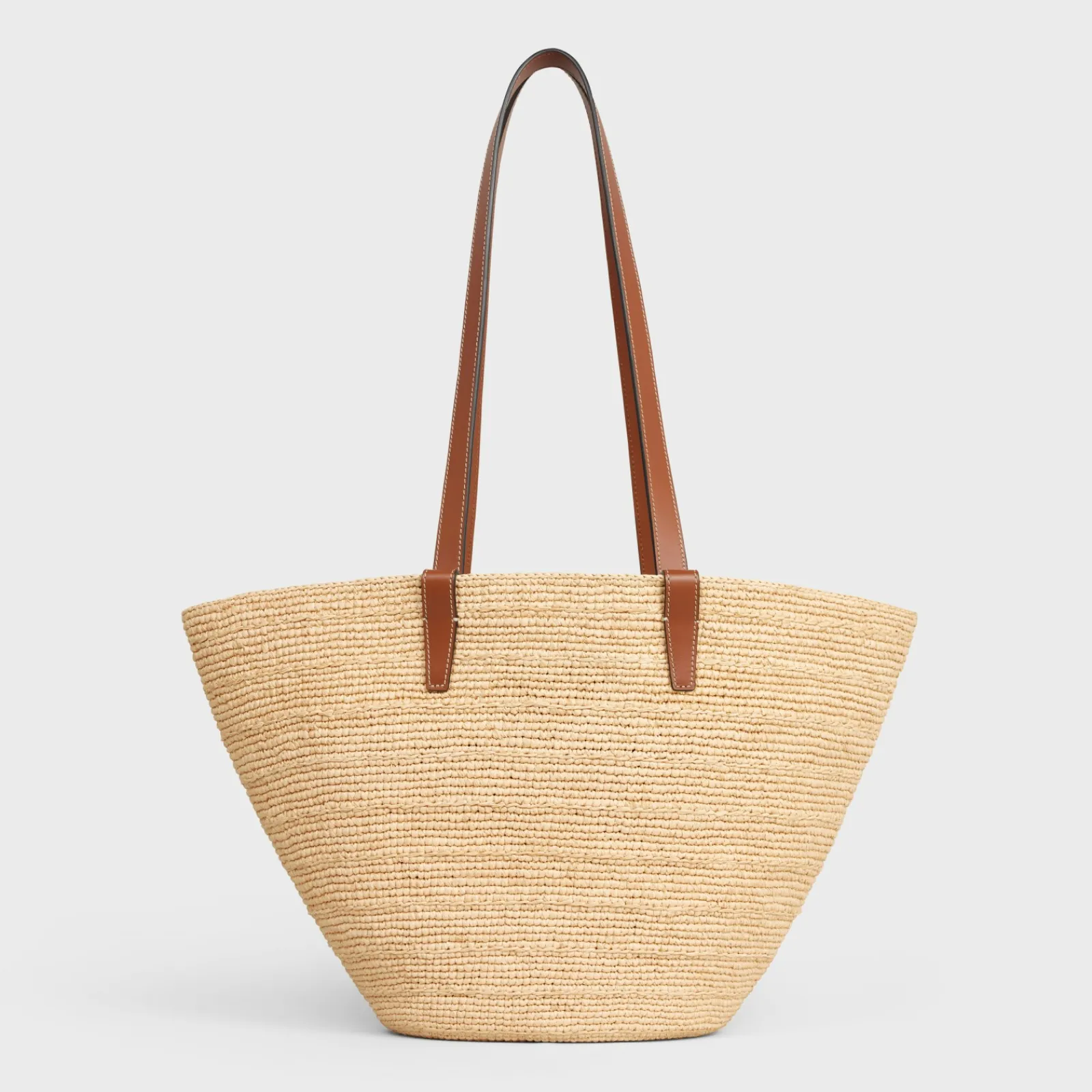 Fashion MEDIUM SUPPLE CLASSIC PANIER in Raffia and calfskin Women More Lines·Classic Panier | Categories·Hobo And Tote Bags