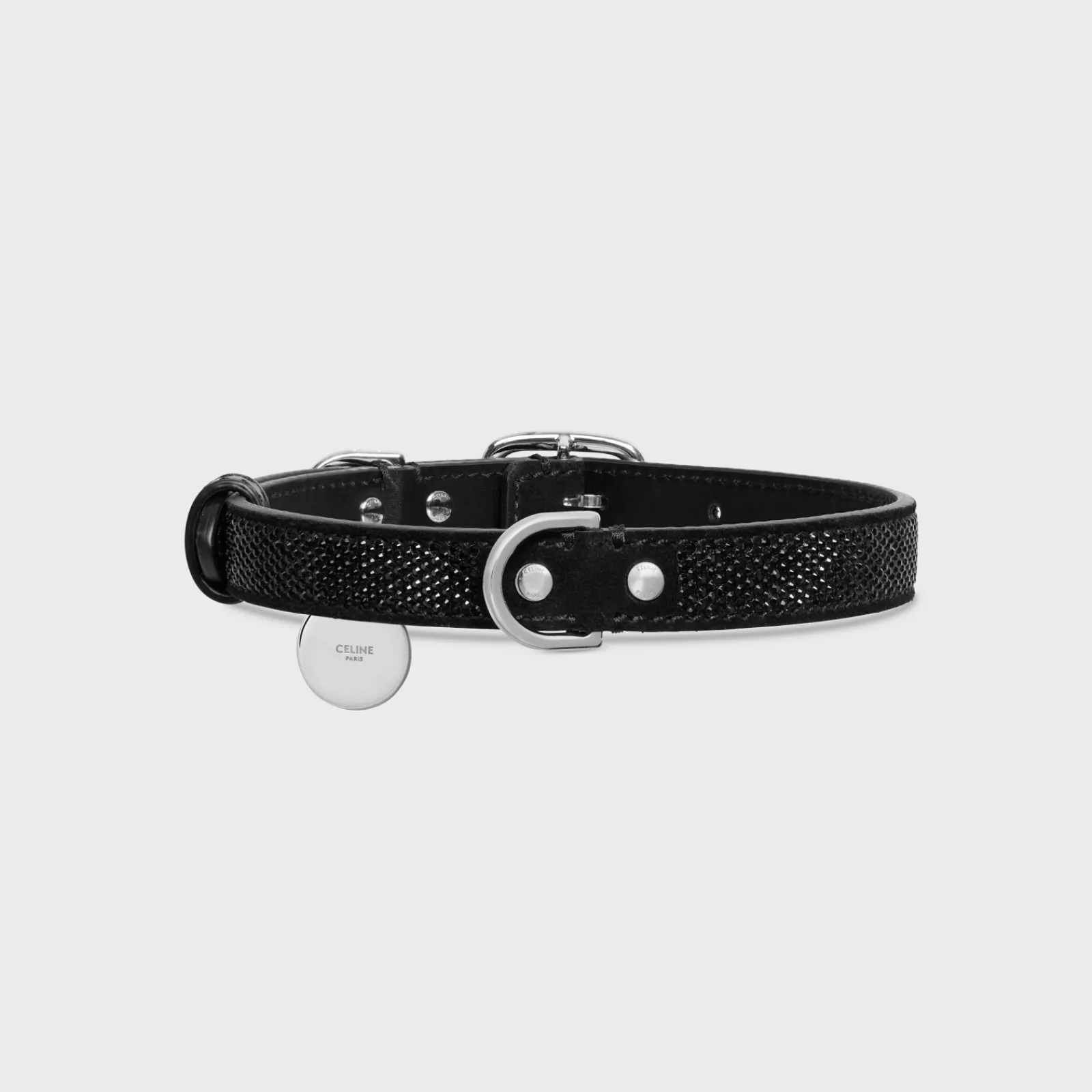 New MEDIUM THIN DOG COLLAR IN SUEDE CALFSKIN WITH STRASS Dog Accessories
