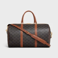Discount Medium Travel Bag in Triomphe Canvas and calfskin Women Triomphe Canvas | Categories·Cross-Body Bags