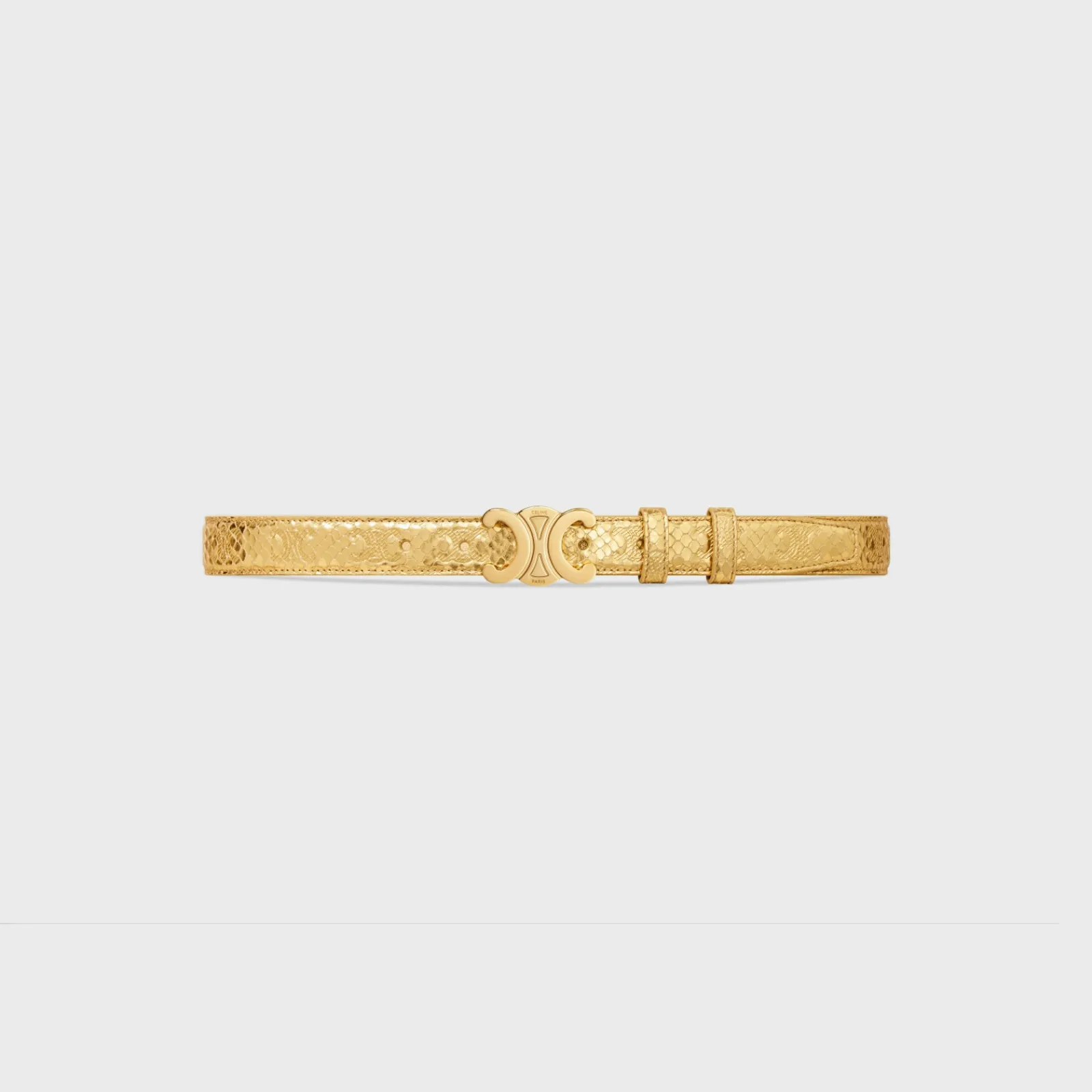 Sale Medium Triomphe Belt in PYTHON EFFECT CALFSKIN WITH TRIOMPHE Women Triomphe