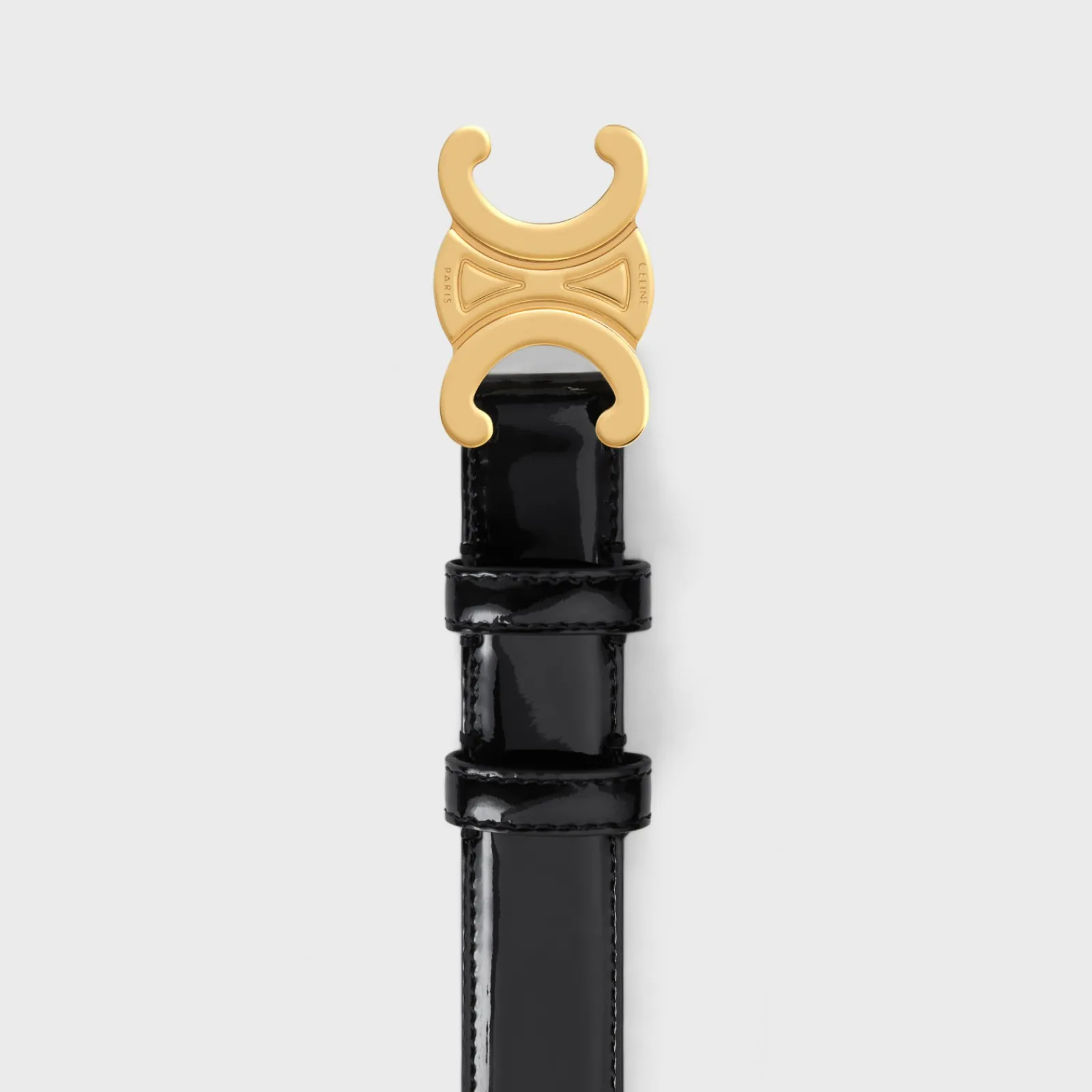New Medium Triomphe Belt in PATENT TAURILLON Women Triomphe