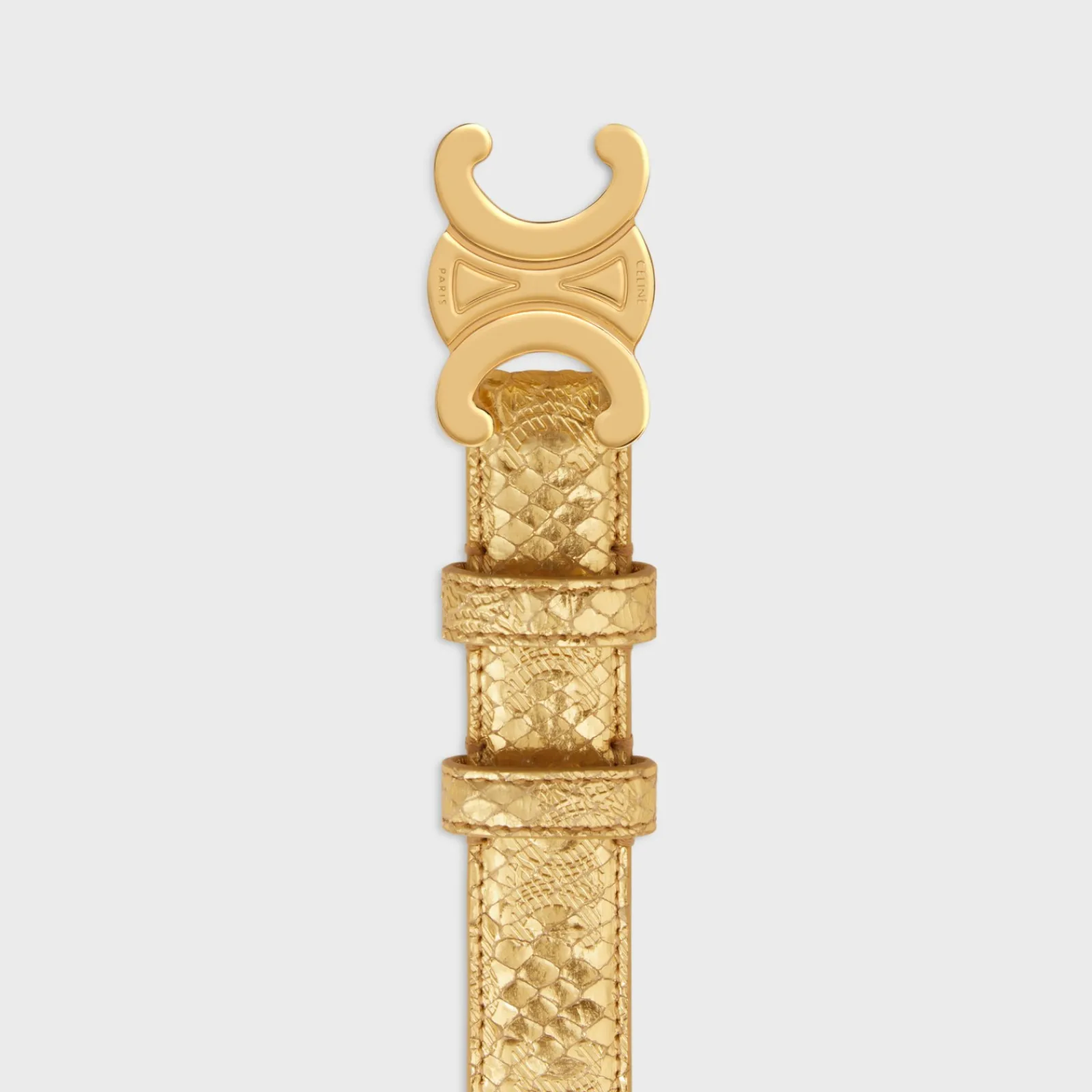 Sale Medium Triomphe Belt in PYTHON EFFECT CALFSKIN WITH TRIOMPHE Women Triomphe