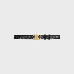 Sale Medium Triomphe Belt in Suede Goatskin with strass Women Triomphe
